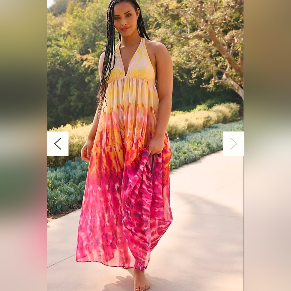 By Anthropologie Sleeveless Tiered Maxi Dress Size 3x. NWT